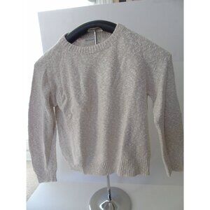 Vtg Women's Designer Sweater French Creek Sheep And Wool Co Beige 100% Cotton S